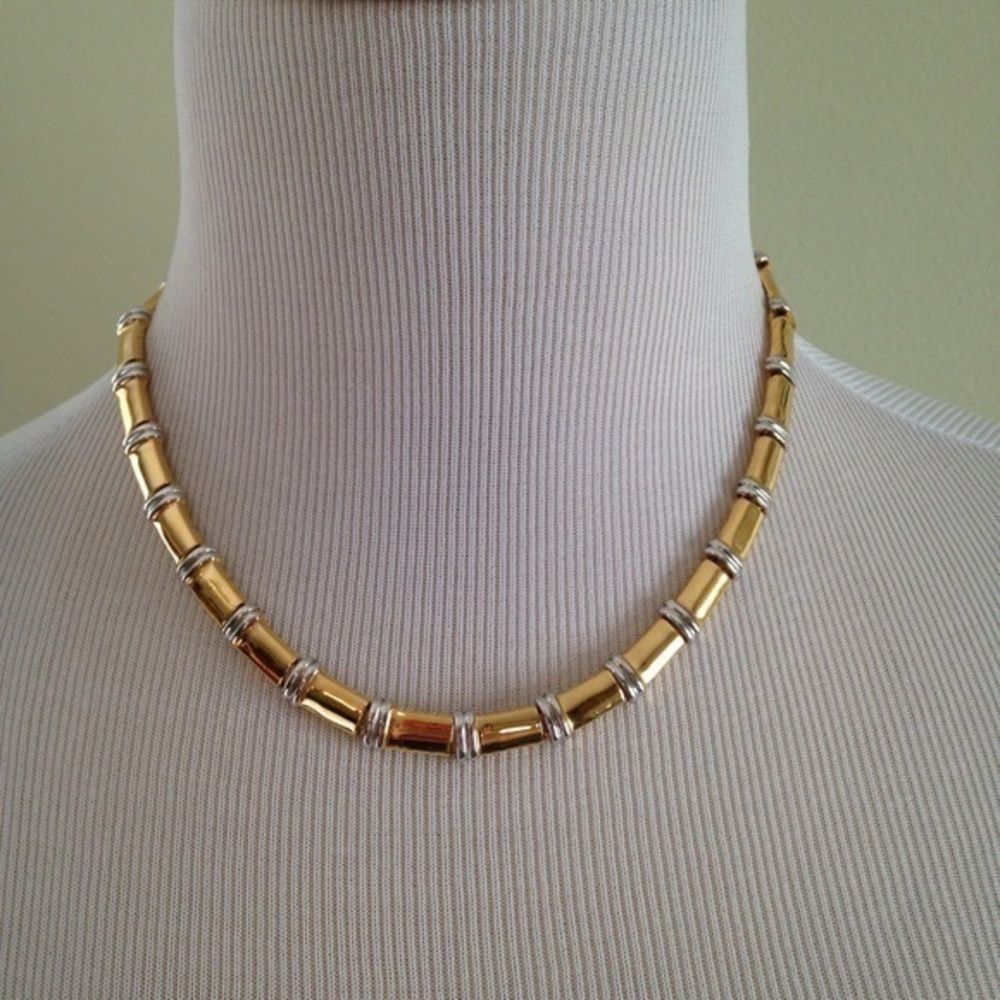 3 statement necklaces gold tone lot - Picture 6 of 6